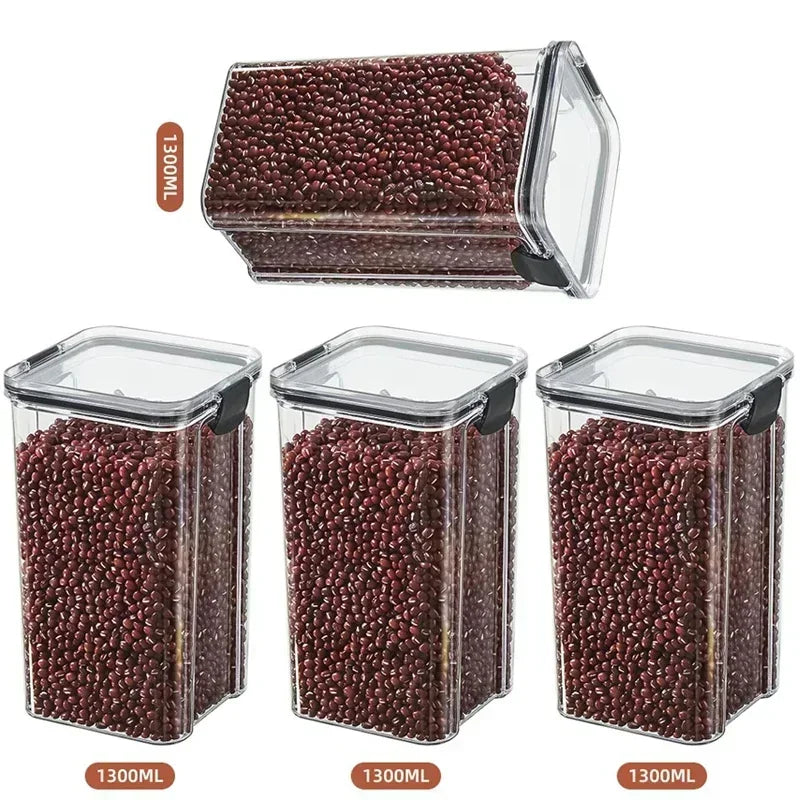 Lot de boîtes de rangement hermétiques pour cuisine, bocaux scellés pour céréales, conteneurs à épices empilables pour tiroir