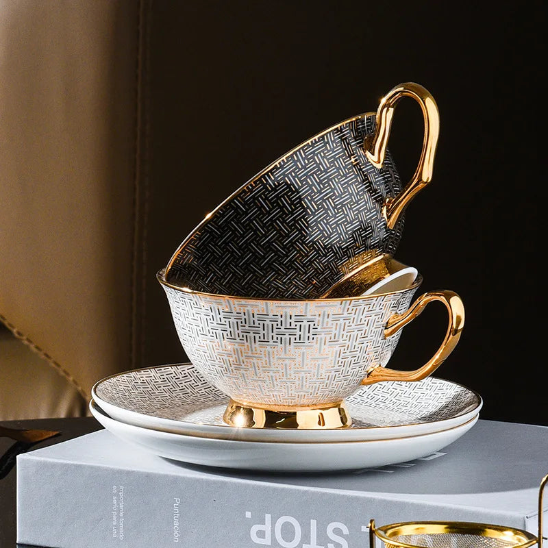 Ensemble de tasses à café européennes en porcelaine fine, grain fin, céramique créative, Phnom