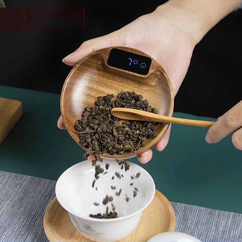 Balance numérique pour café, balance à thé, longue autonomie, outil en bois de précision rechargeable