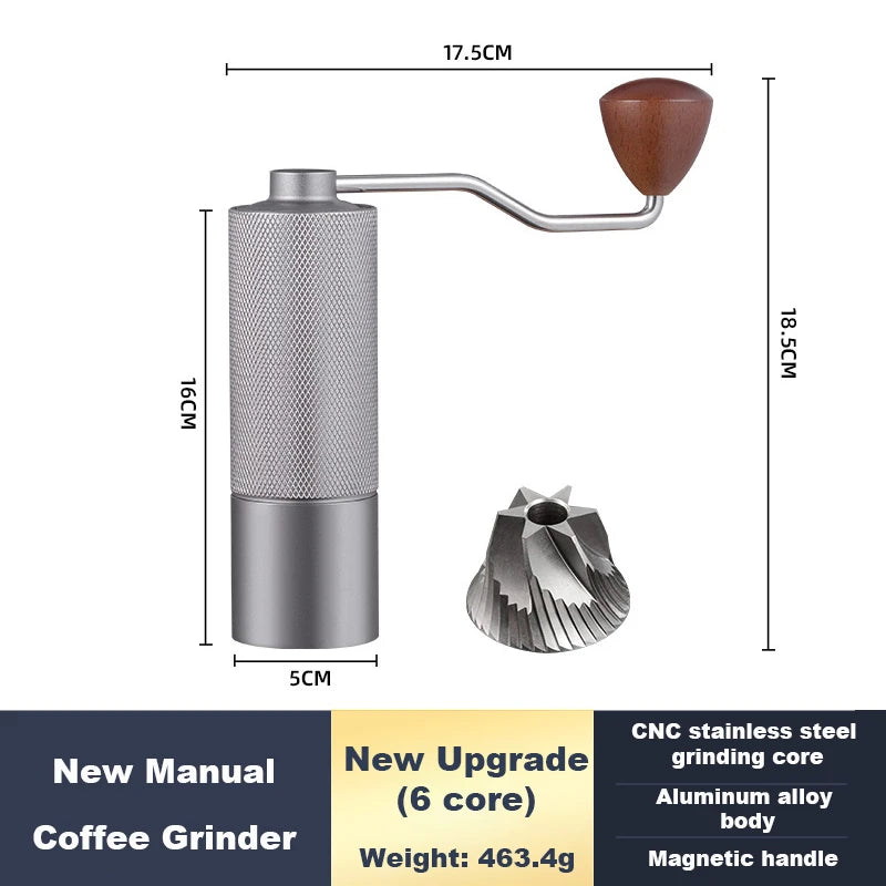 Moulin à Café Manuel avec Meule Conique en Acier Inoxydable, Broyeur Portable de Qualité